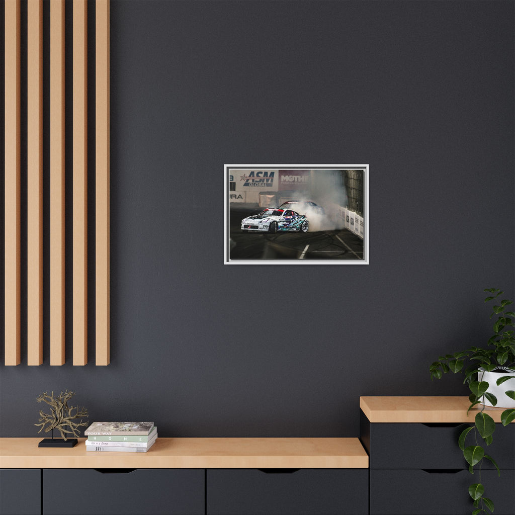 Drift Racing Canvas Print — Framed Matte Automotive Wall Art