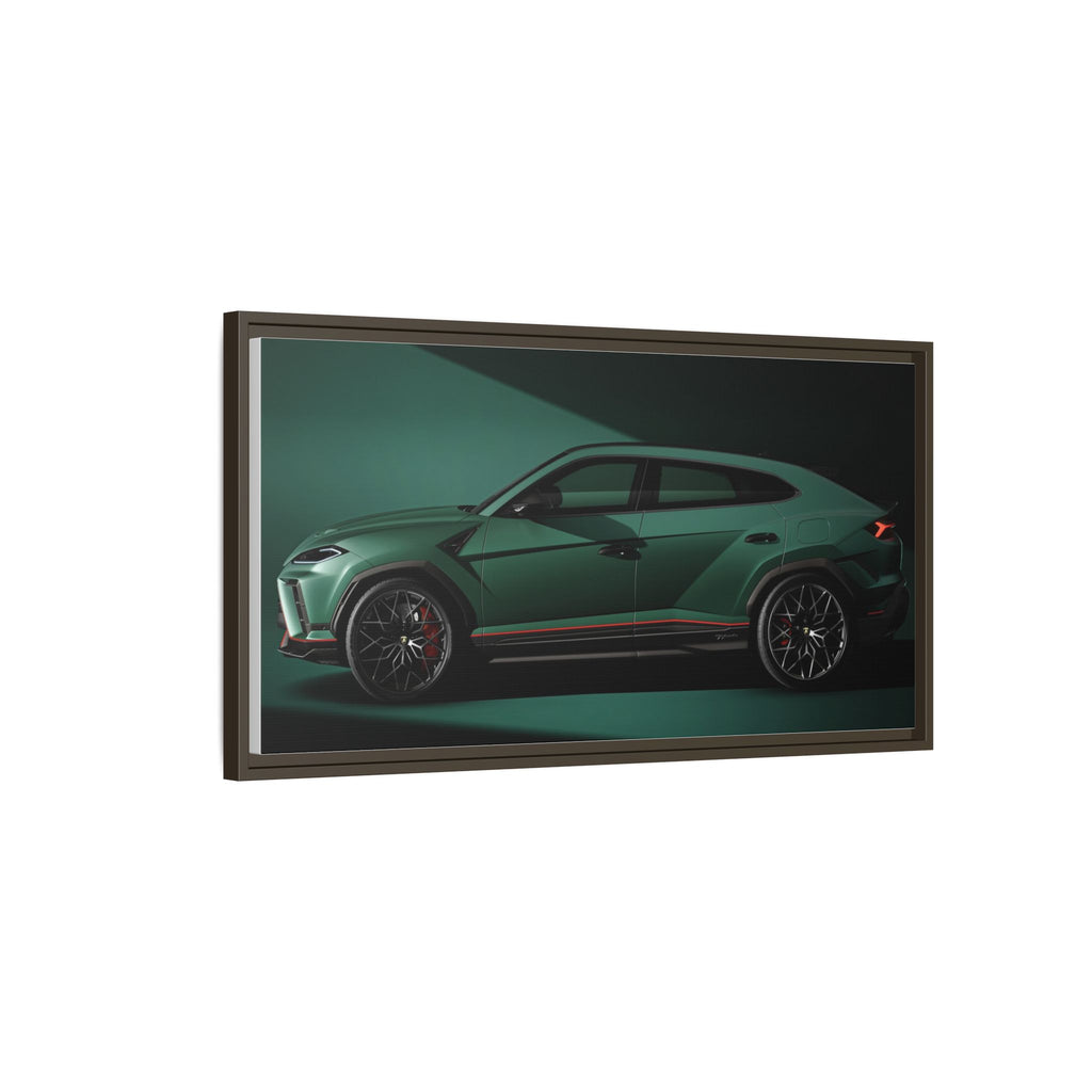 Framed Matte Canvas Print — Emerald Sports SUV Wall Art
