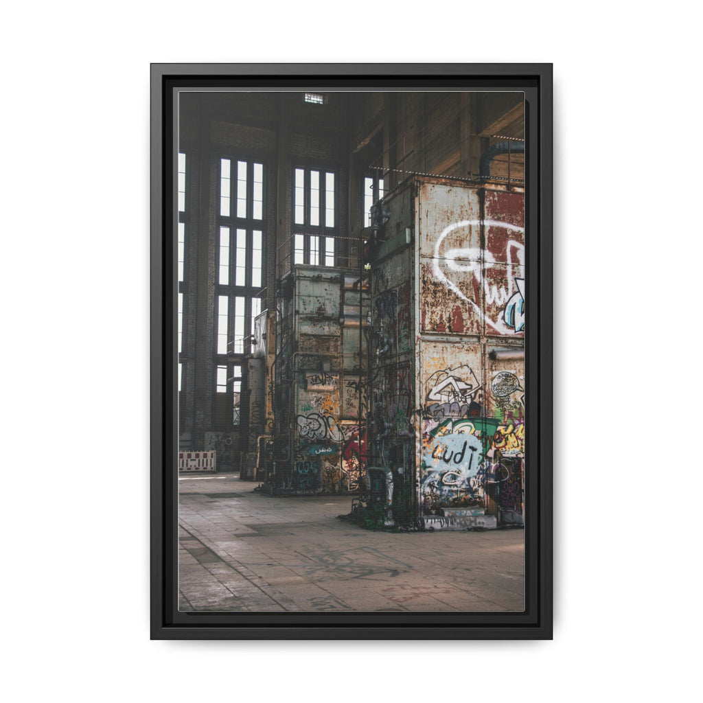 Urban Graffiti Ruins Matte Framed Canvas