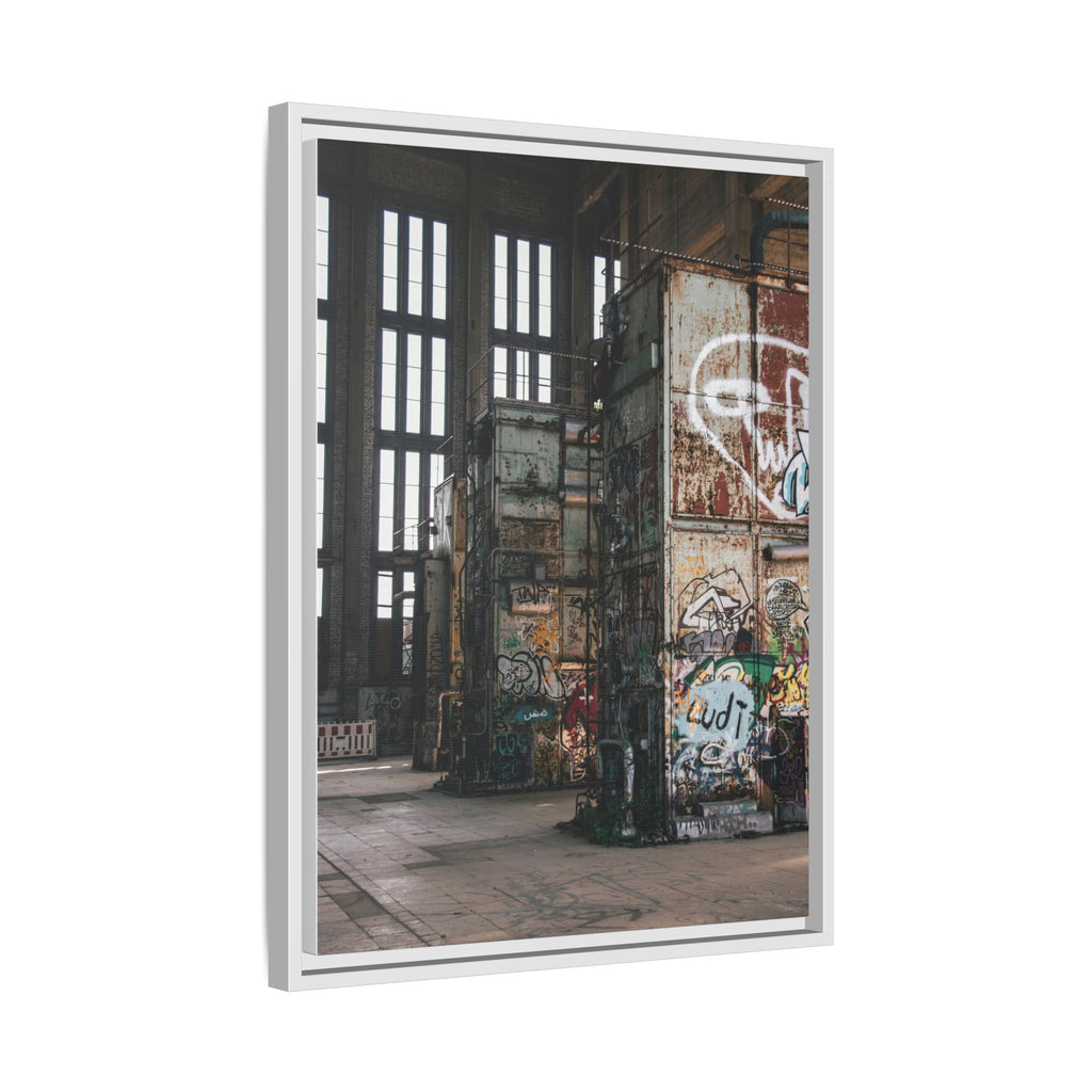 Urban Graffiti Ruins Matte Framed Canvas
