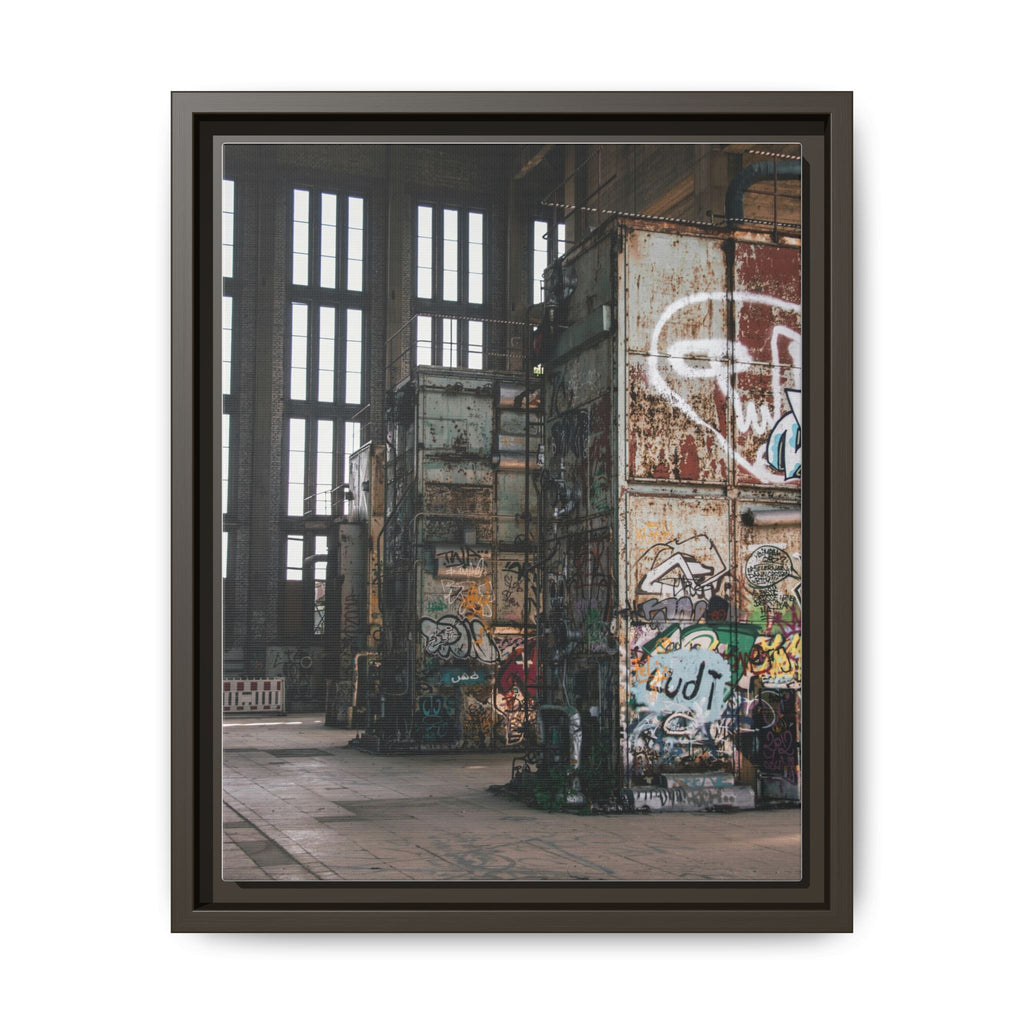 Urban Graffiti Ruins Matte Framed Canvas