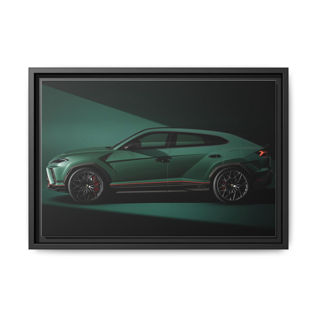 Framed Matte Canvas Print — Emerald Sports SUV Wall Art