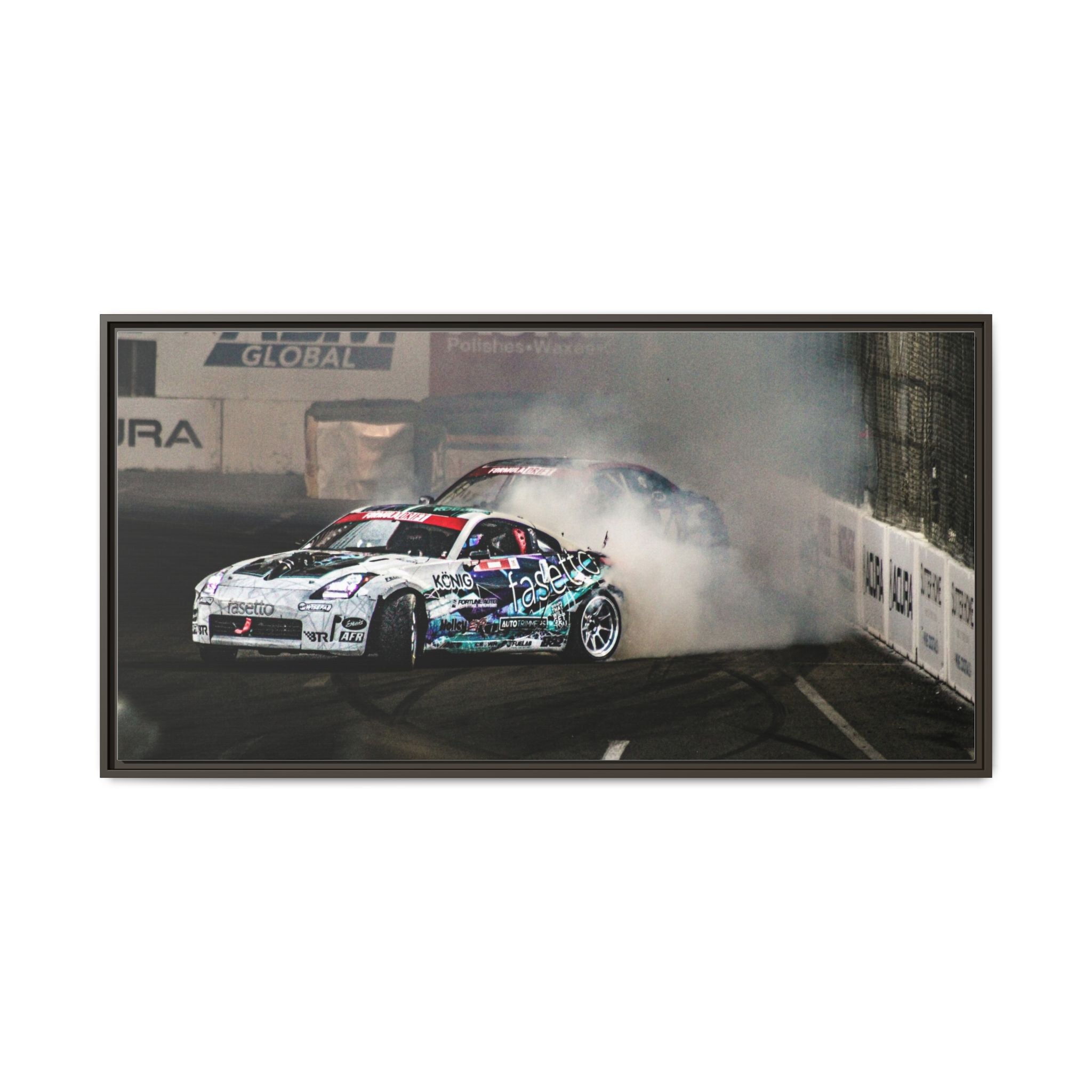 Drift Racing Canvas Print — Framed Matte Automotive Wall Art