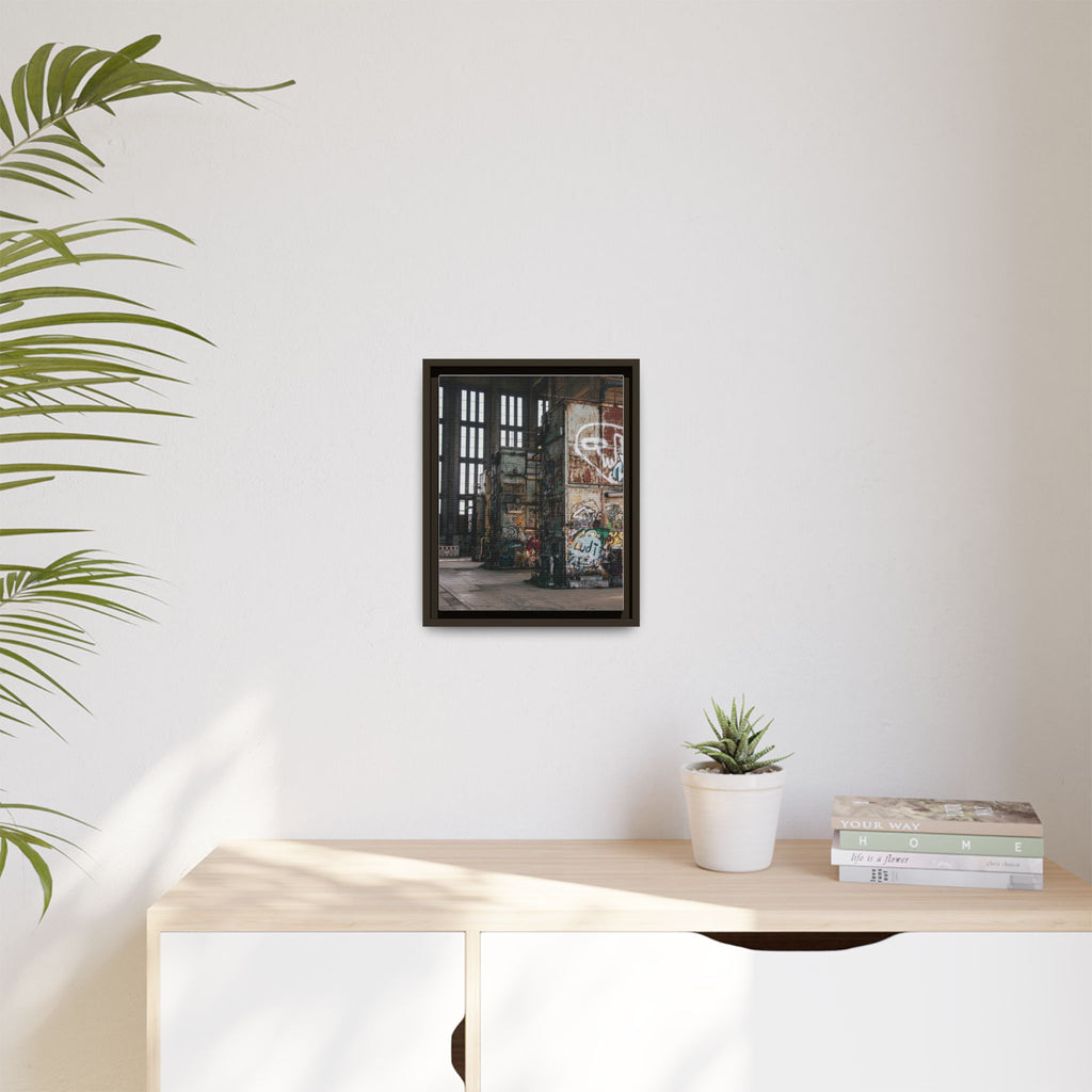 Urban Graffiti Ruins Matte Framed Canvas