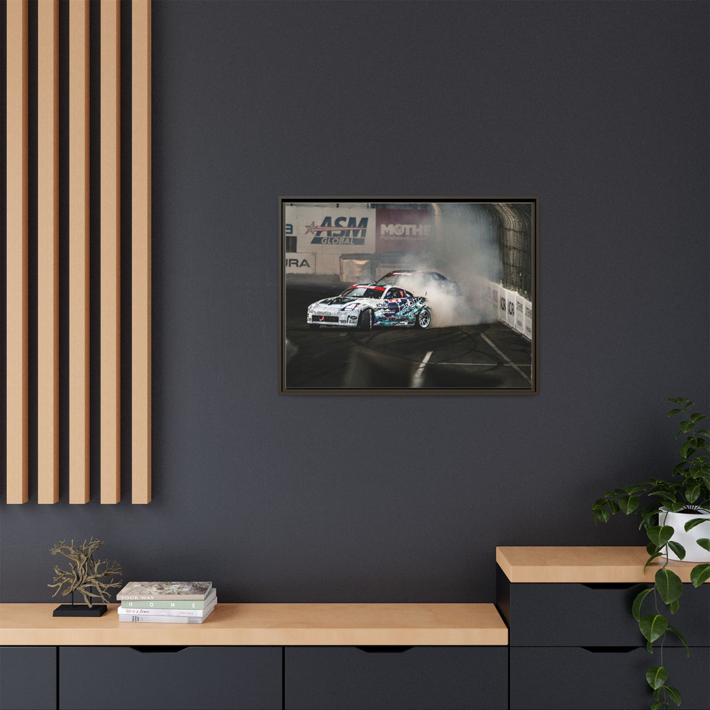Drift Racing Canvas Print — Framed Matte Automotive Wall Art