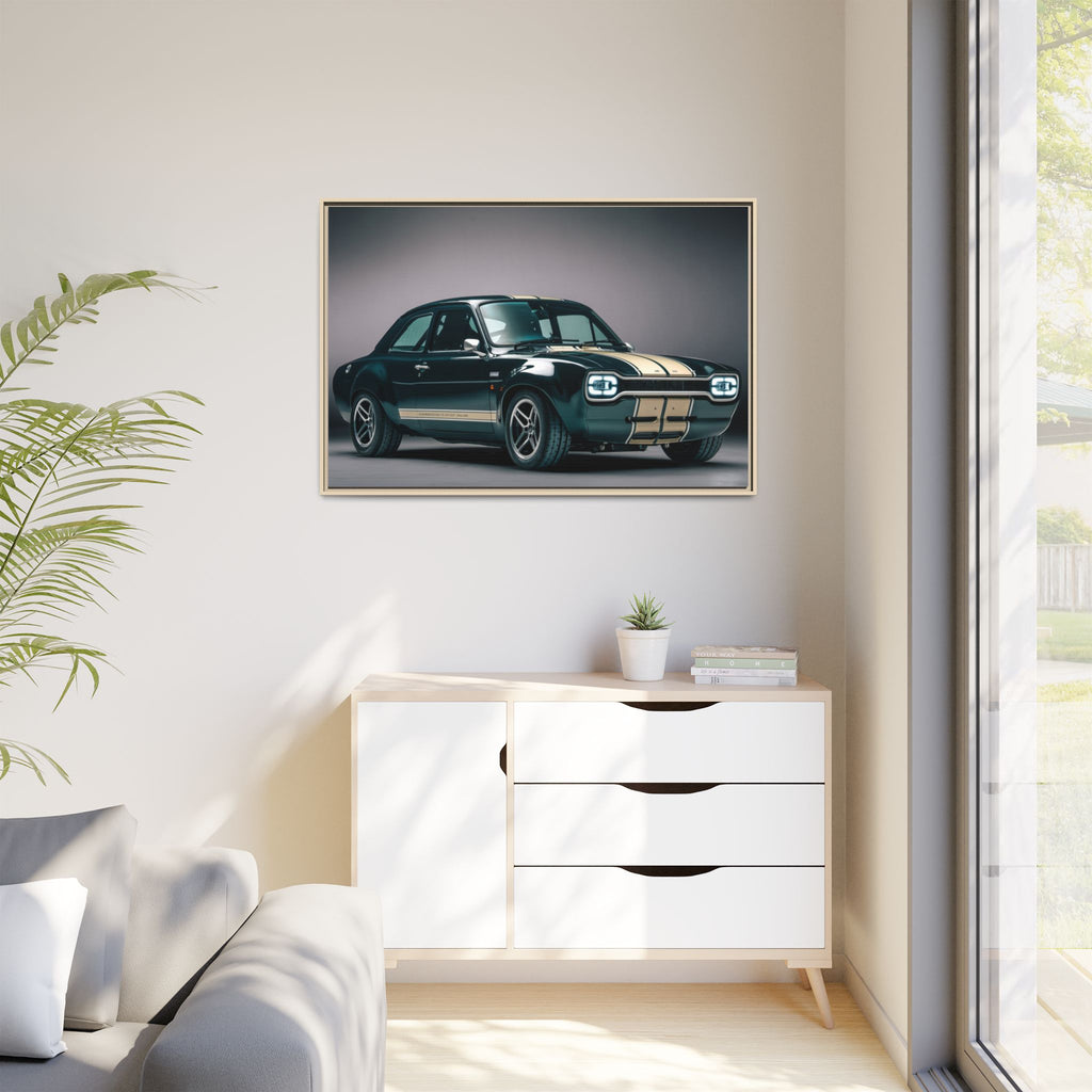 Framed Matte Canvas – Classic Retro Muscle Car Wall Art