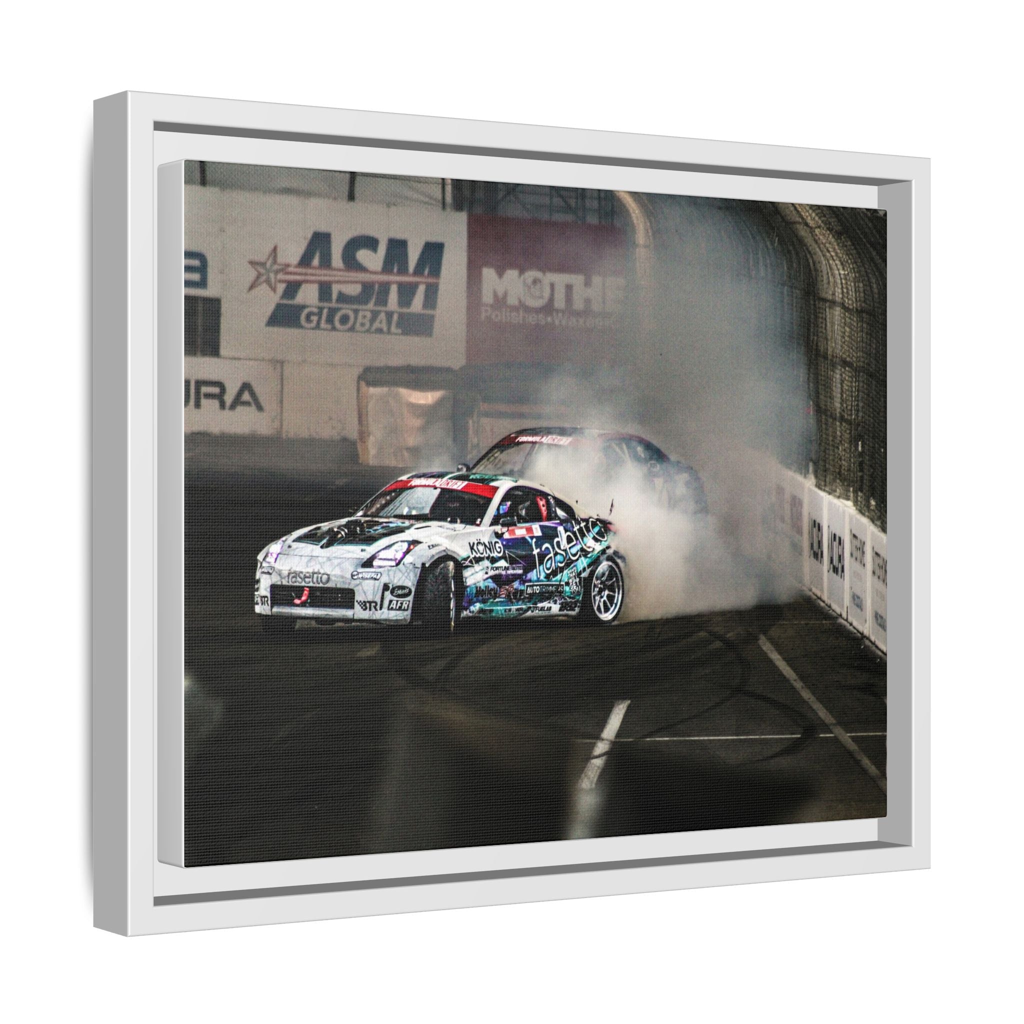 Drift Racing Canvas Print — Framed Matte Automotive Wall Art