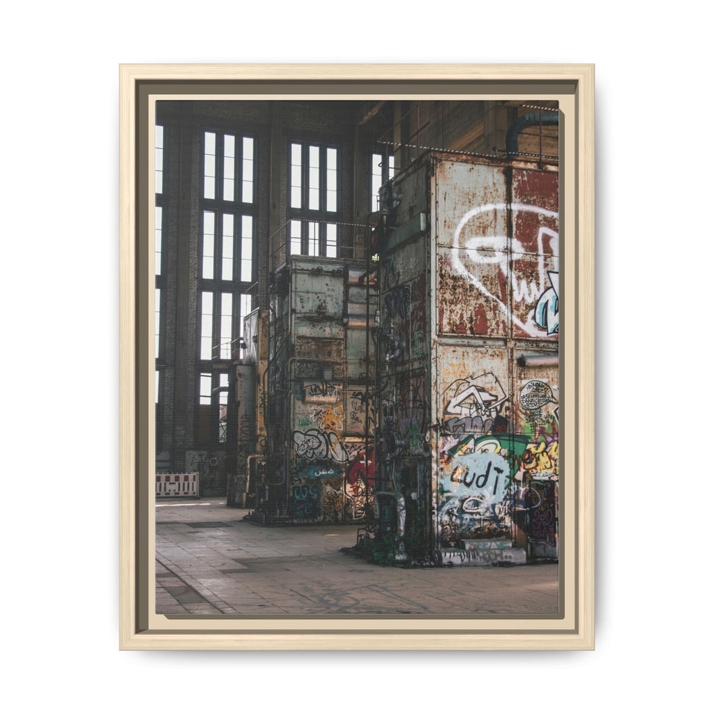 Urban Graffiti Ruins Matte Framed Canvas