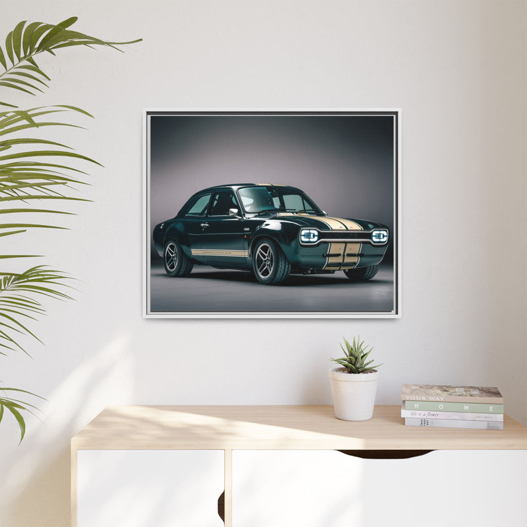 Framed Matte Canvas – Classic Retro Muscle Car Wall Art