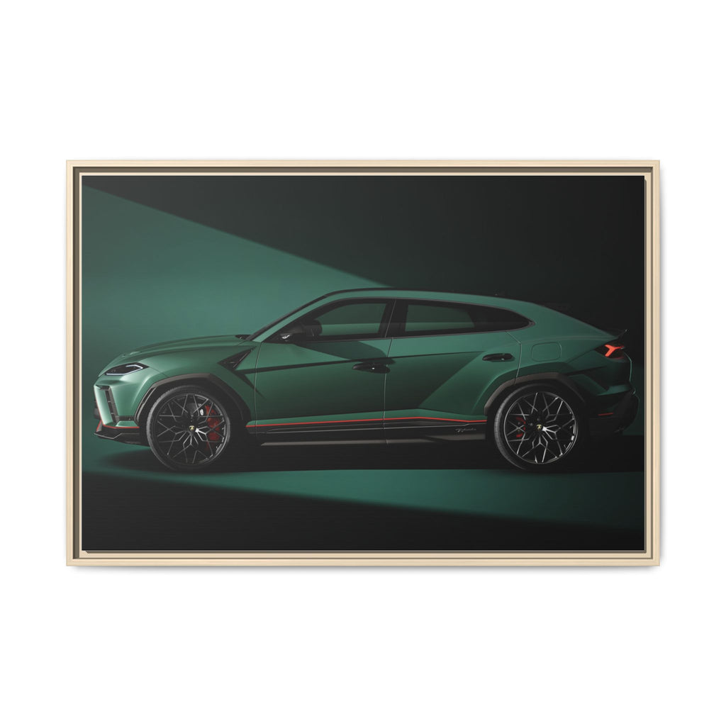 Framed Matte Canvas Print — Emerald Sports SUV Wall Art