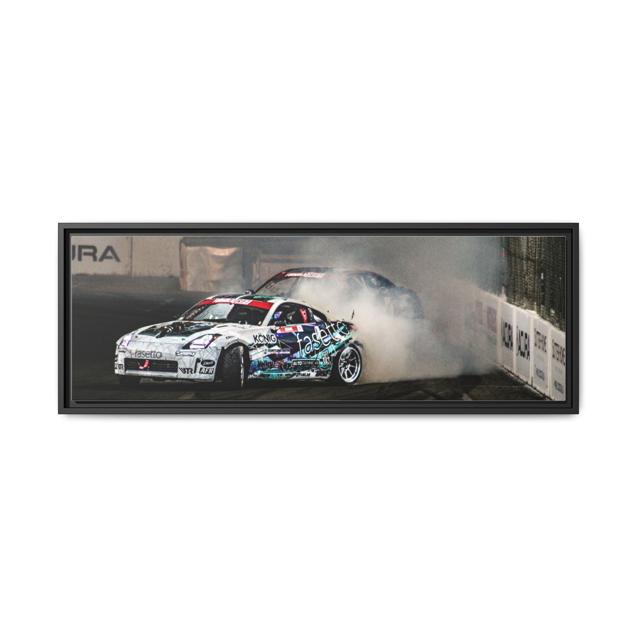 Drift Racing Canvas Print — Framed Matte Automotive Wall Art