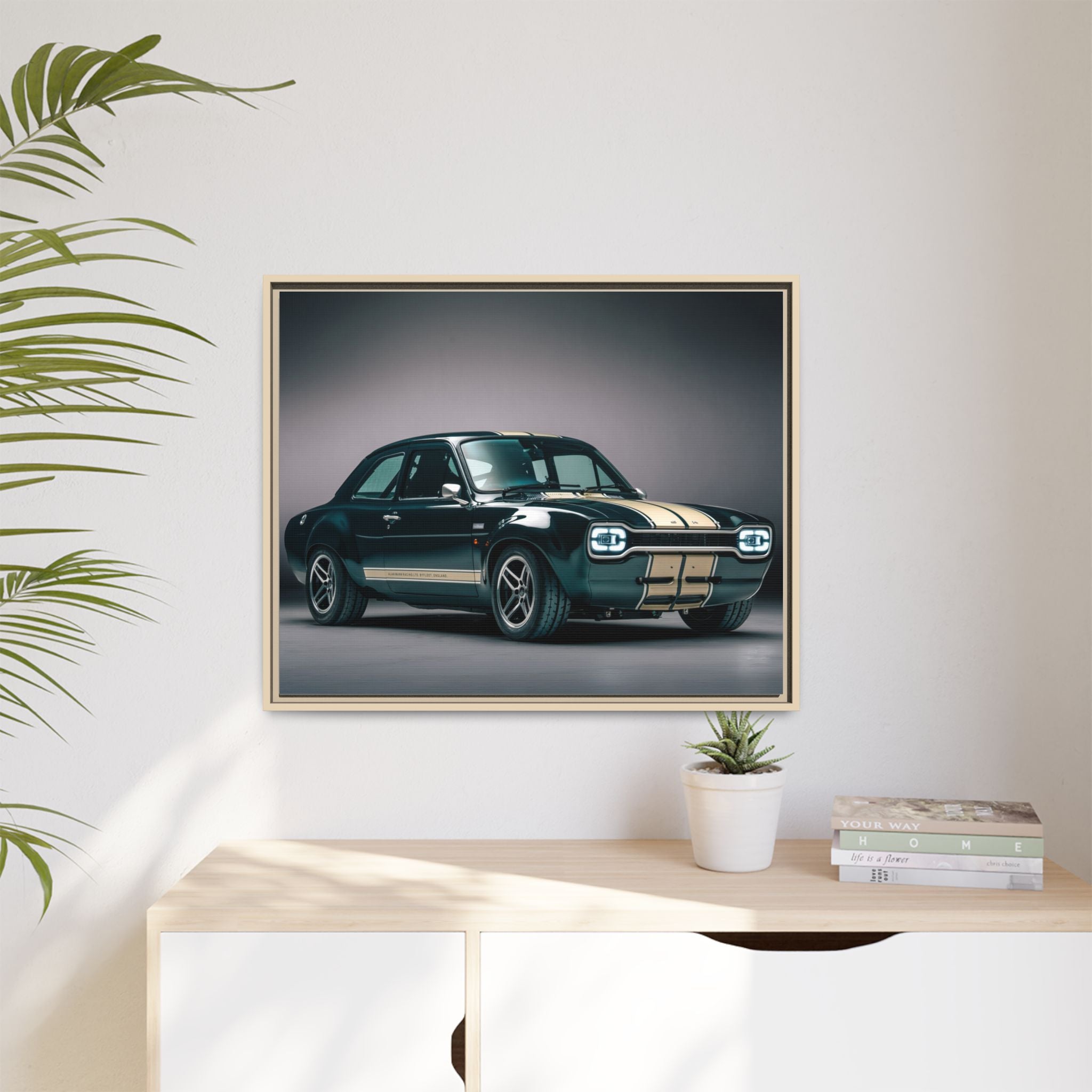 Framed Matte Canvas – Classic Retro Muscle Car Wall Art