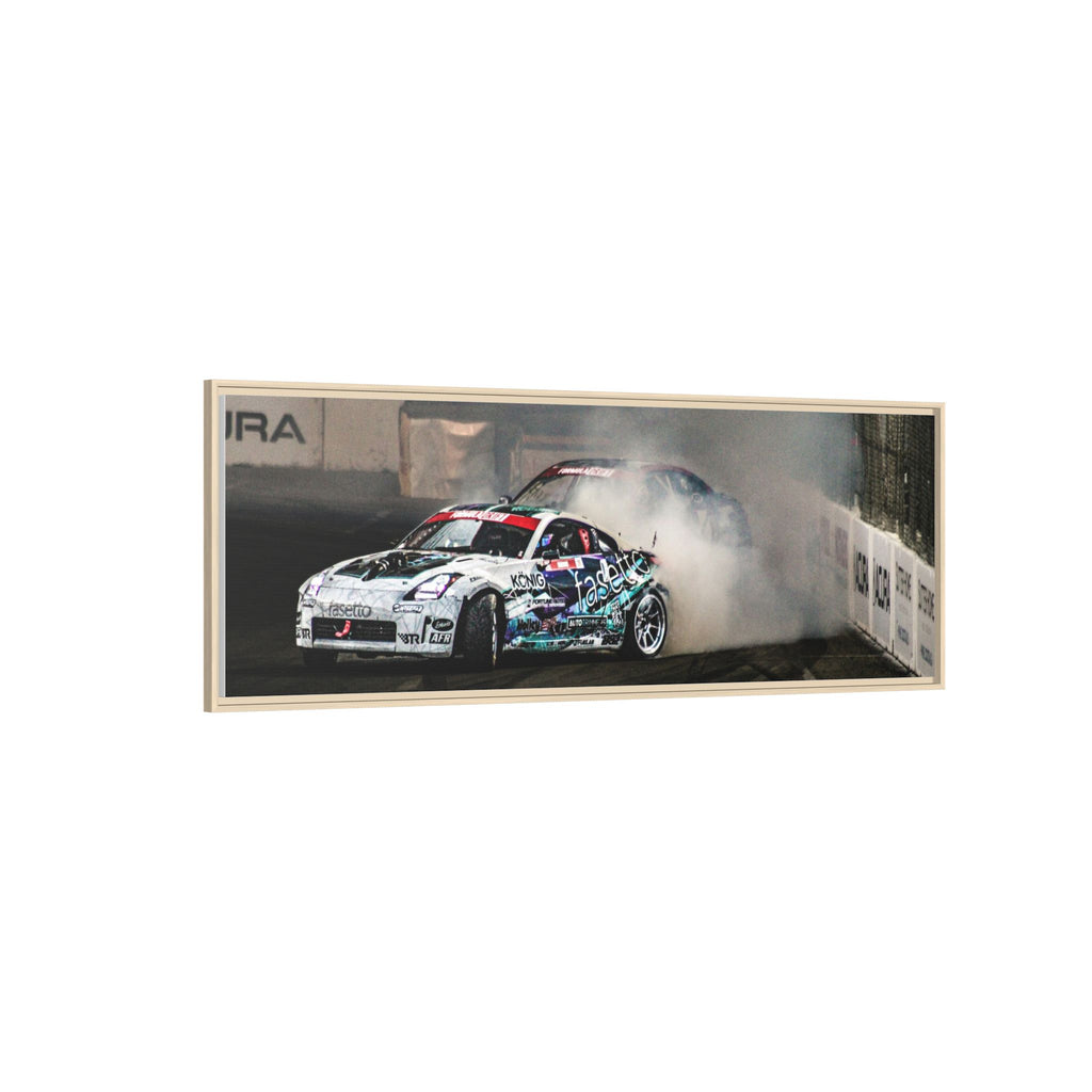 Drift Racing Canvas Print — Framed Matte Automotive Wall Art