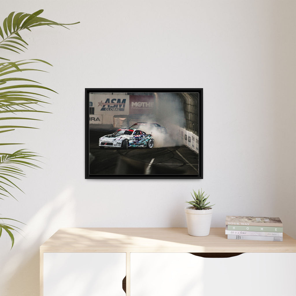 Drift Racing Canvas Print — Framed Matte Automotive Wall Art