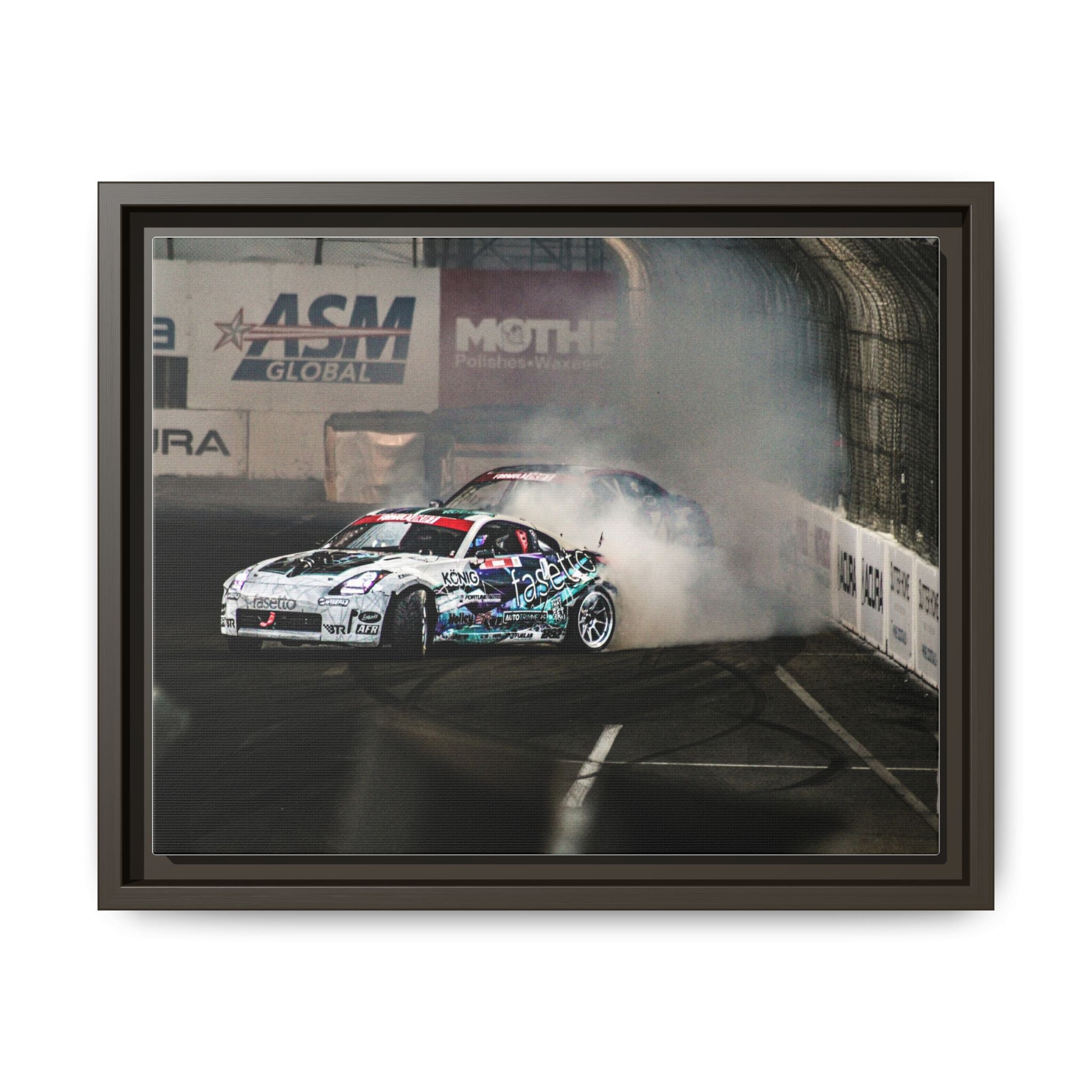 Drift Racing Canvas Print — Framed Matte Automotive Wall Art