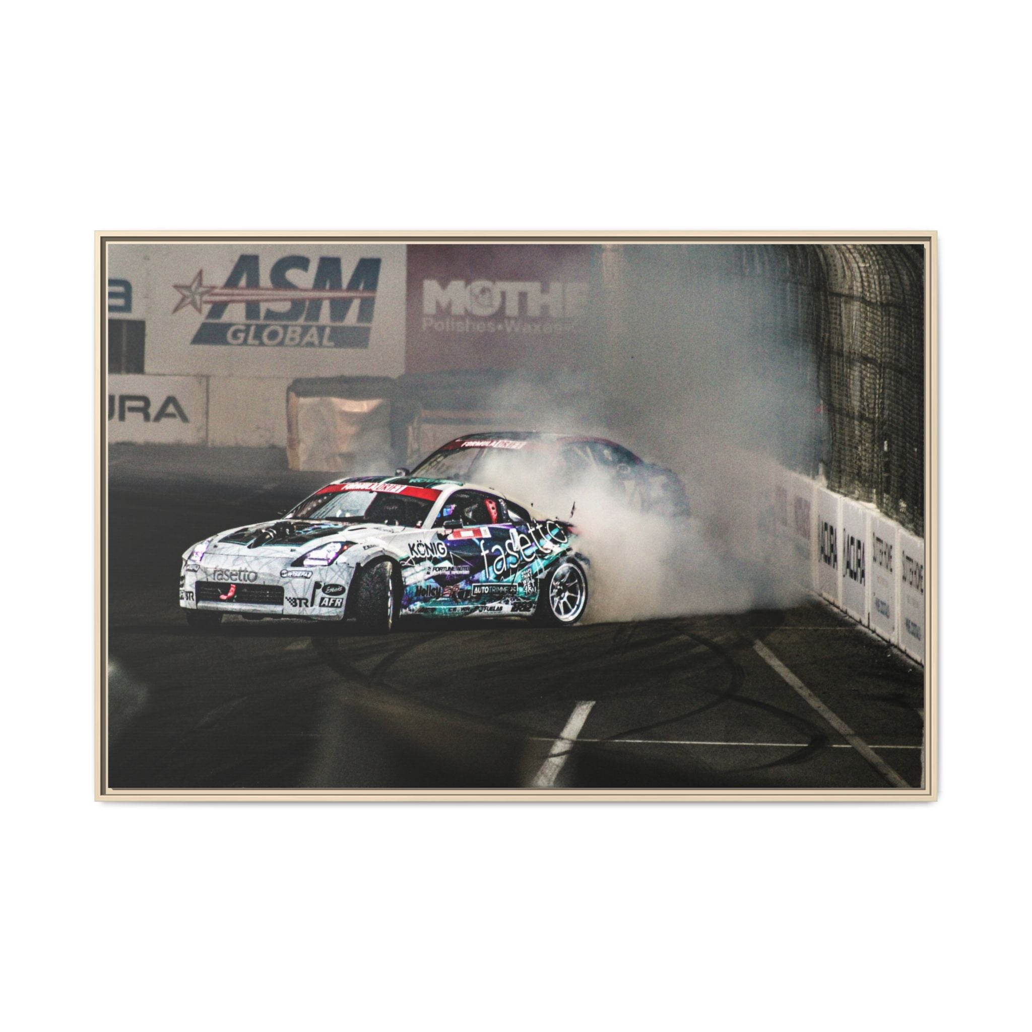 Drift Racing Canvas Print — Framed Matte Automotive Wall Art