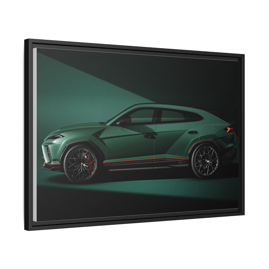 Framed Matte Canvas Print — Emerald Sports SUV Wall Art