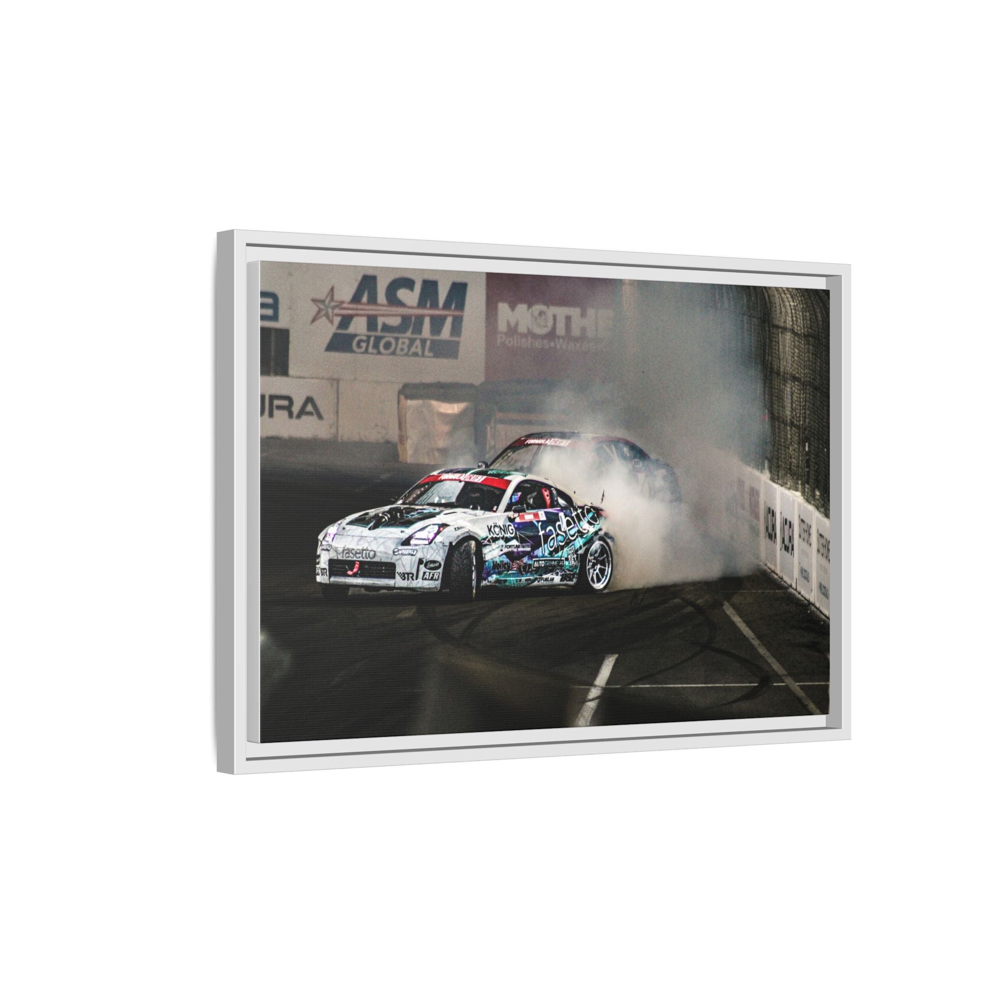 Drift Racing Canvas Print — Framed Matte Automotive Wall Art