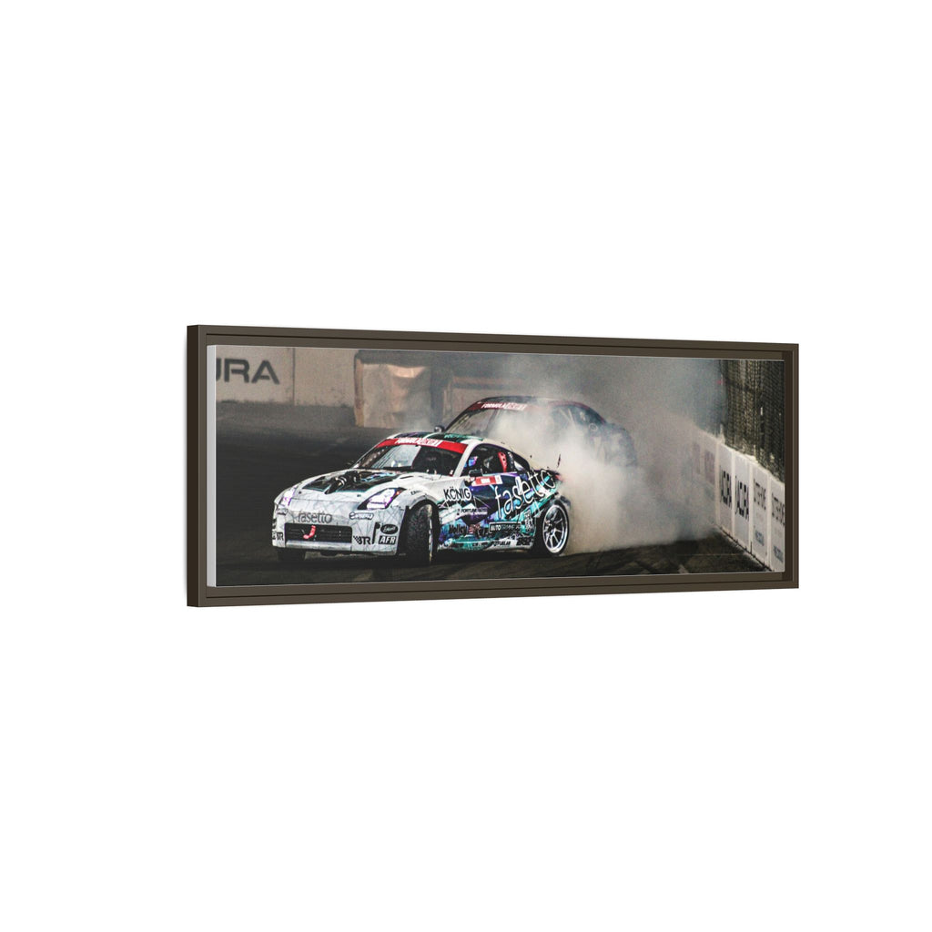 Drift Racing Canvas Print — Framed Matte Automotive Wall Art