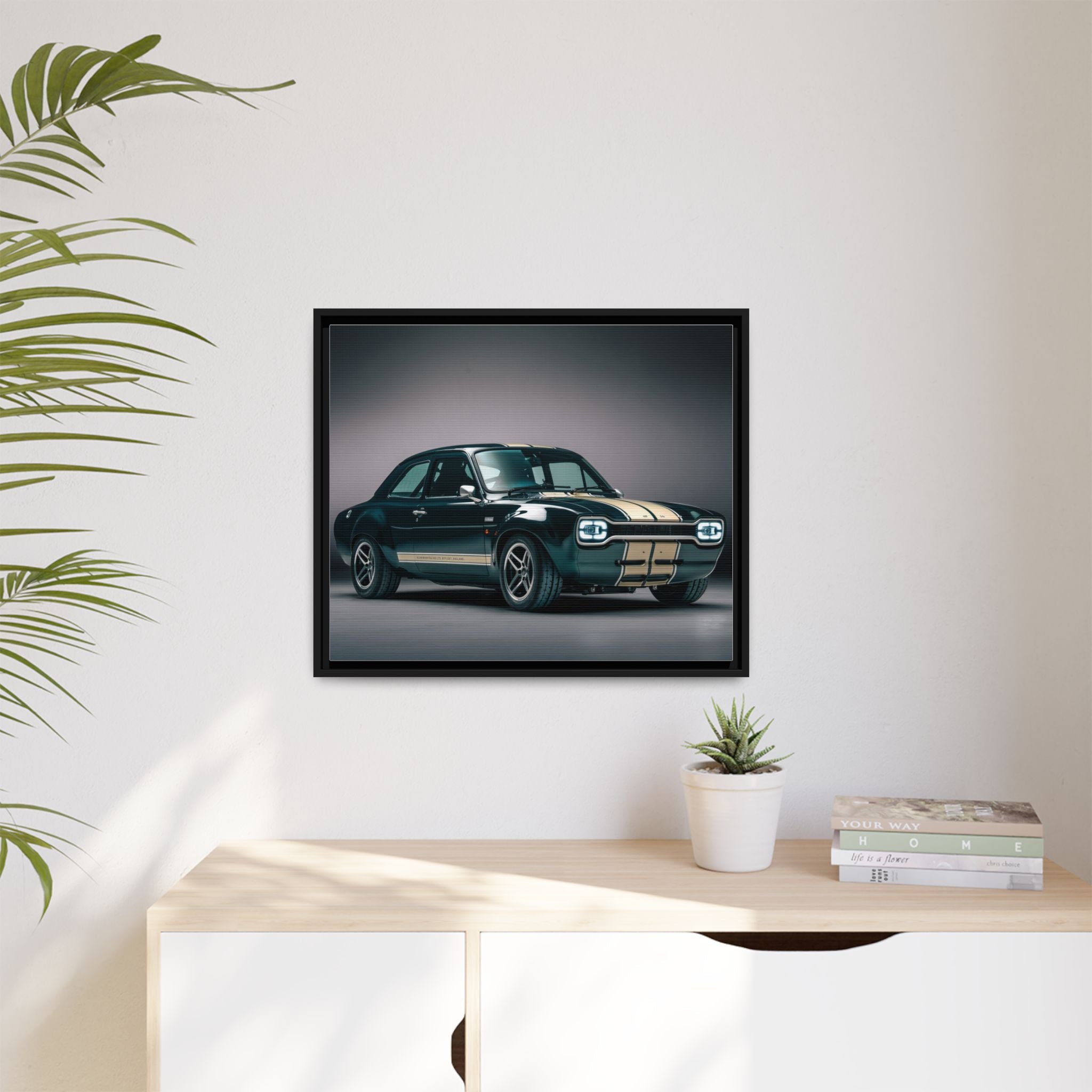 Framed Matte Canvas – Classic Retro Muscle Car Wall Art