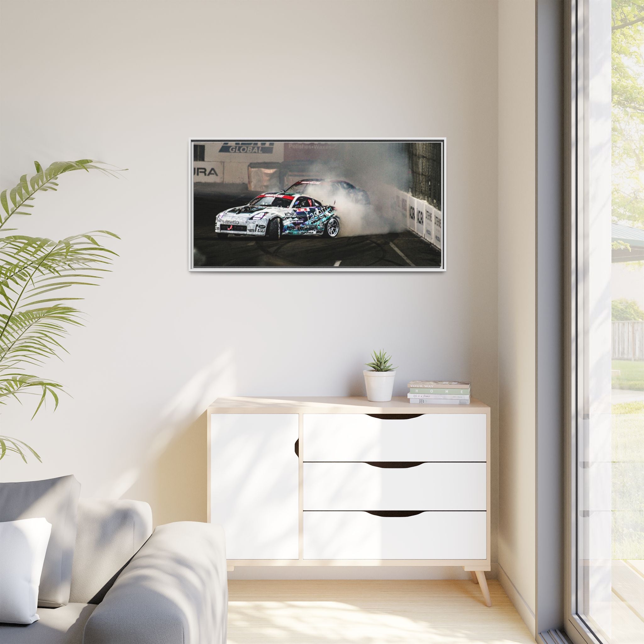 Drift Racing Canvas Print — Framed Matte Automotive Wall Art