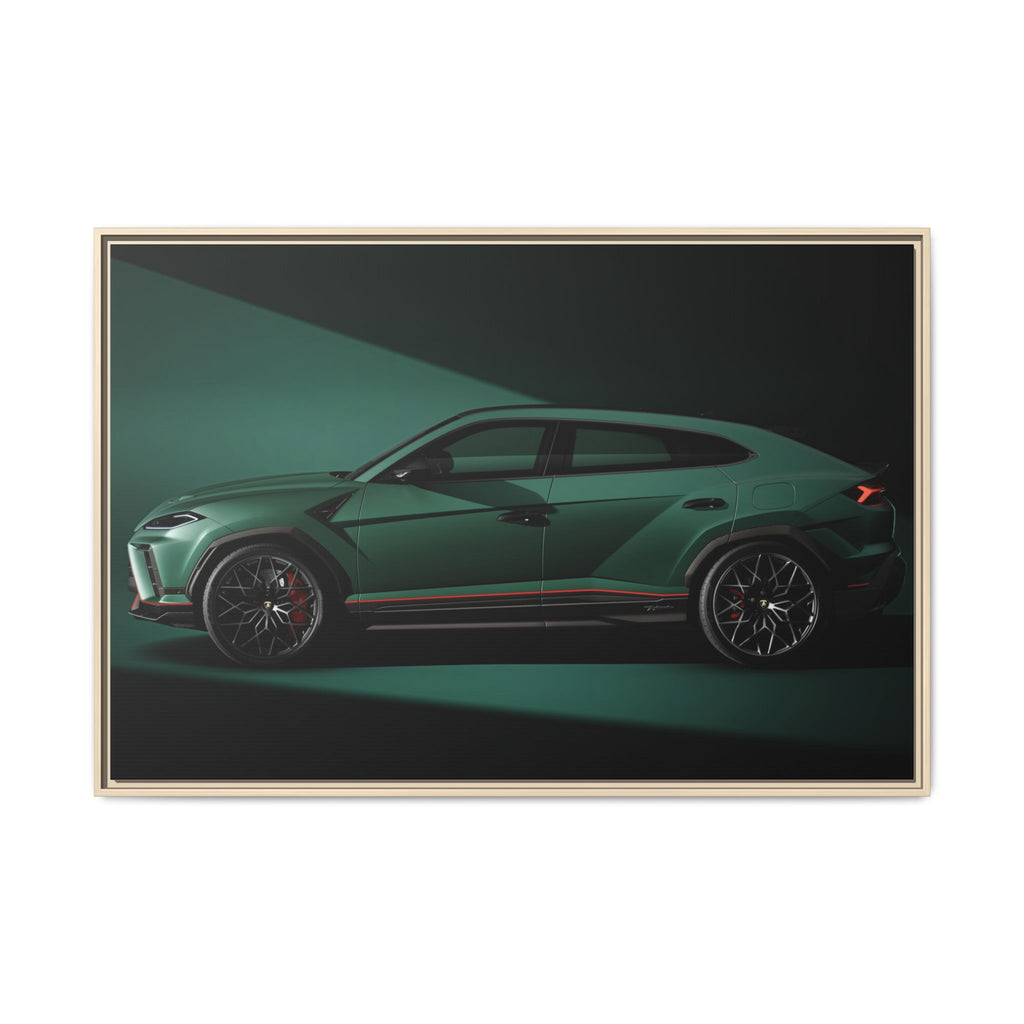 Framed Matte Canvas Print — Emerald Sports SUV Wall Art