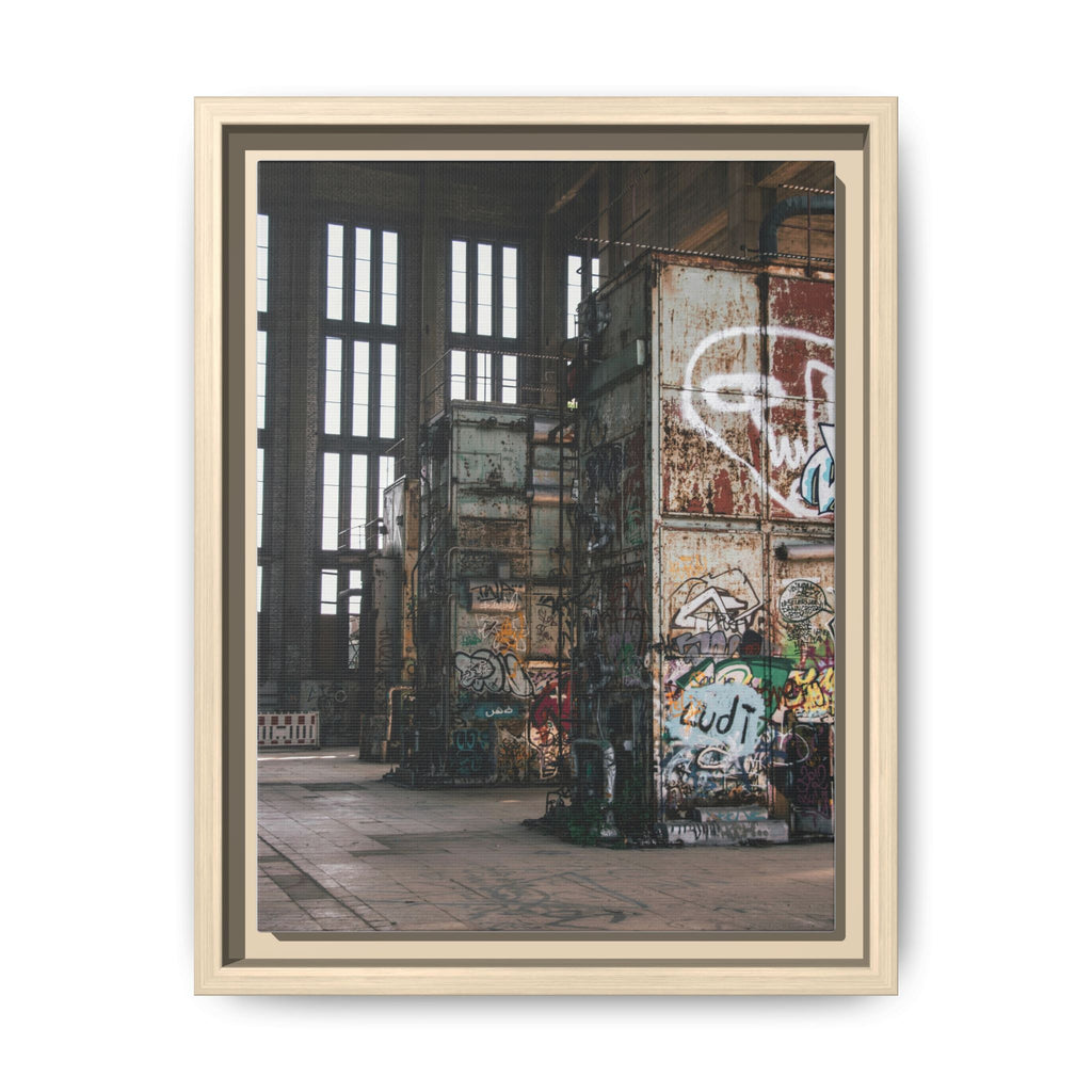 Urban Graffiti Ruins Matte Framed Canvas