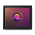 Retro Sunset Sports Car Matte Canvas Framed Wall Art