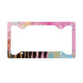 Abstract Pink Marble Metal License Plate Frame