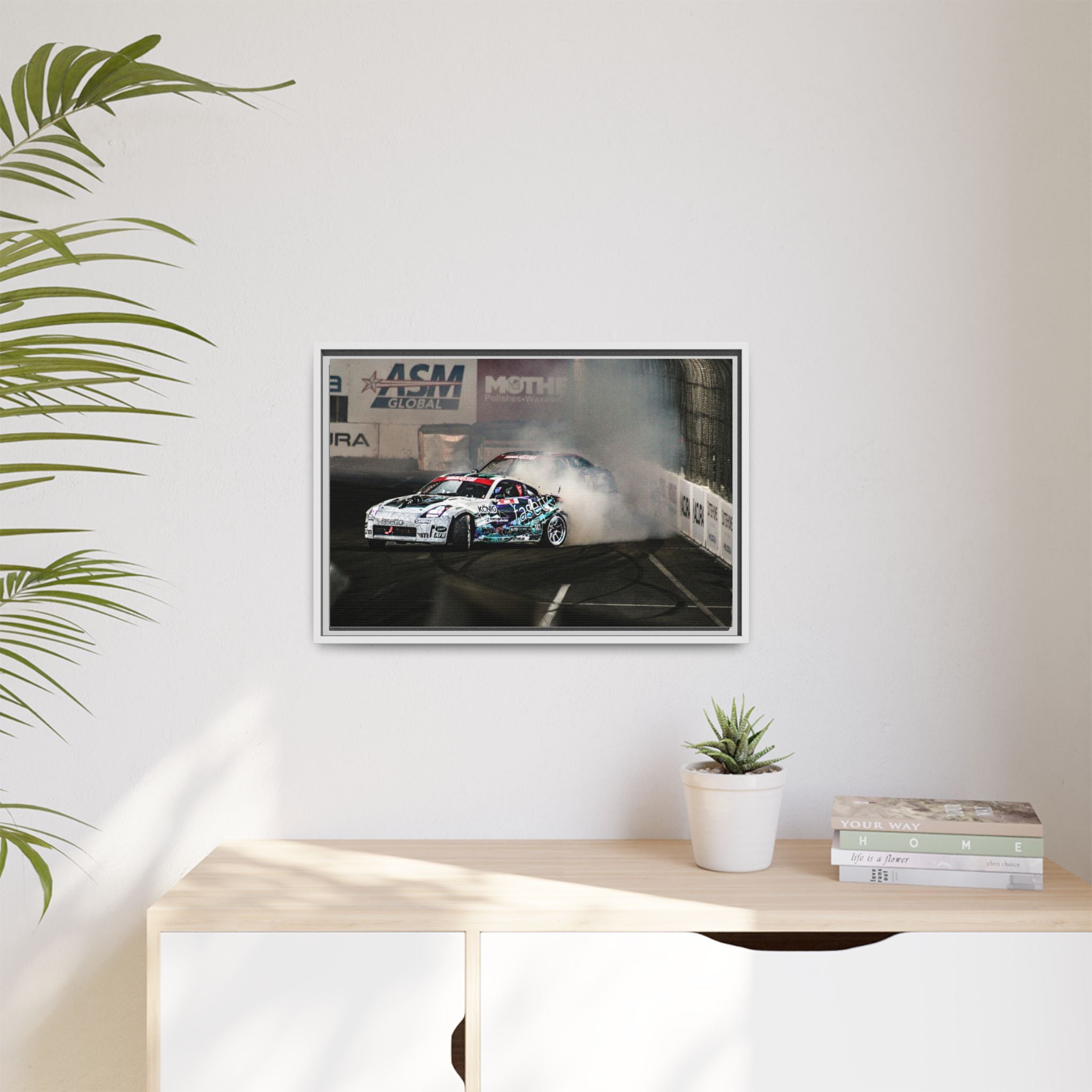 Drift Racing Canvas Print — Framed Matte Automotive Wall Art