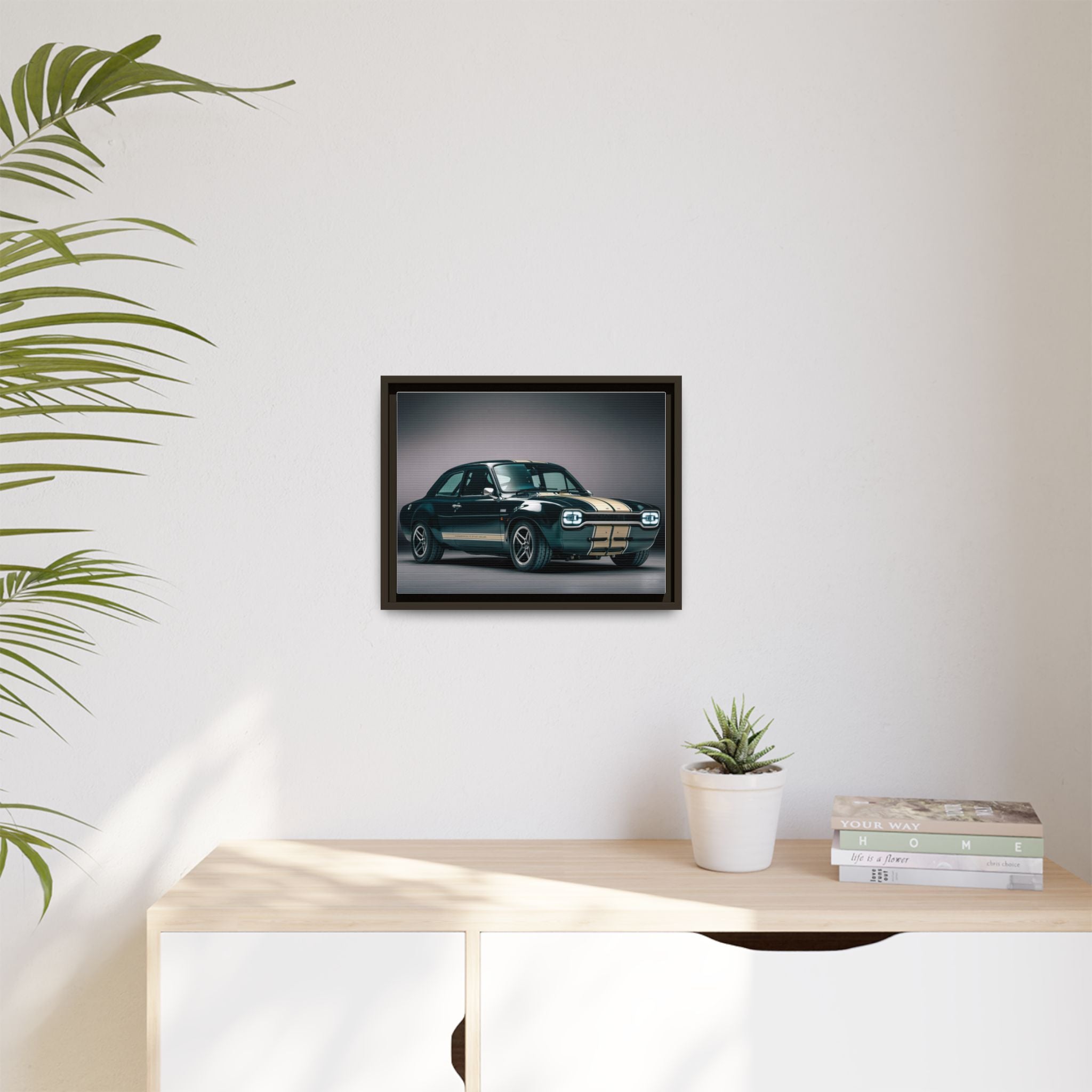 Framed Matte Canvas – Classic Retro Muscle Car Wall Art