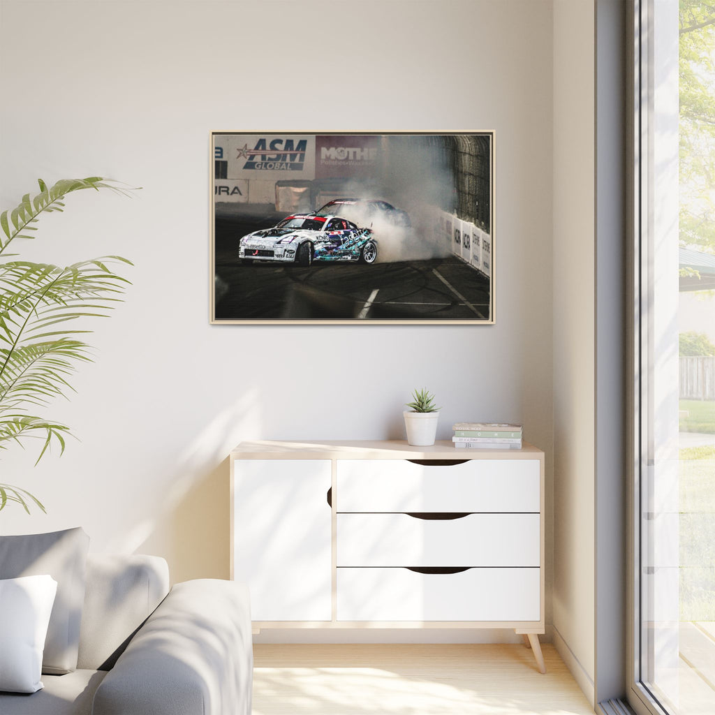 Drift Racing Canvas Print — Framed Matte Automotive Wall Art