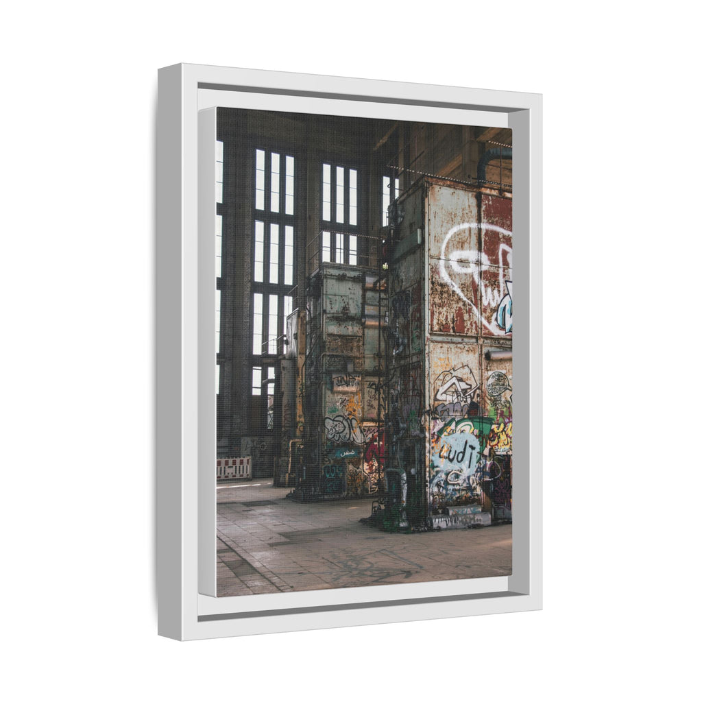 Urban Graffiti Ruins Matte Framed Canvas