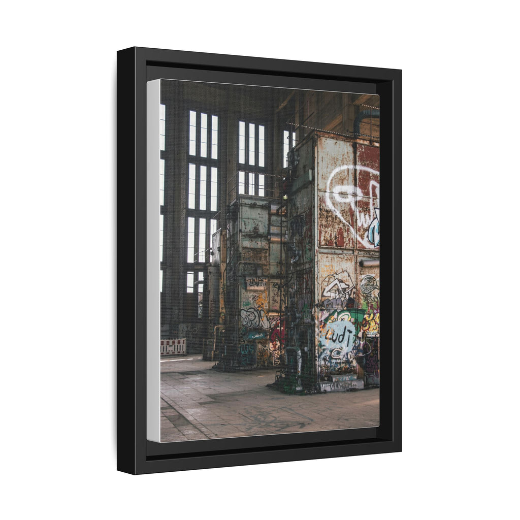 Urban Graffiti Ruins Matte Framed Canvas