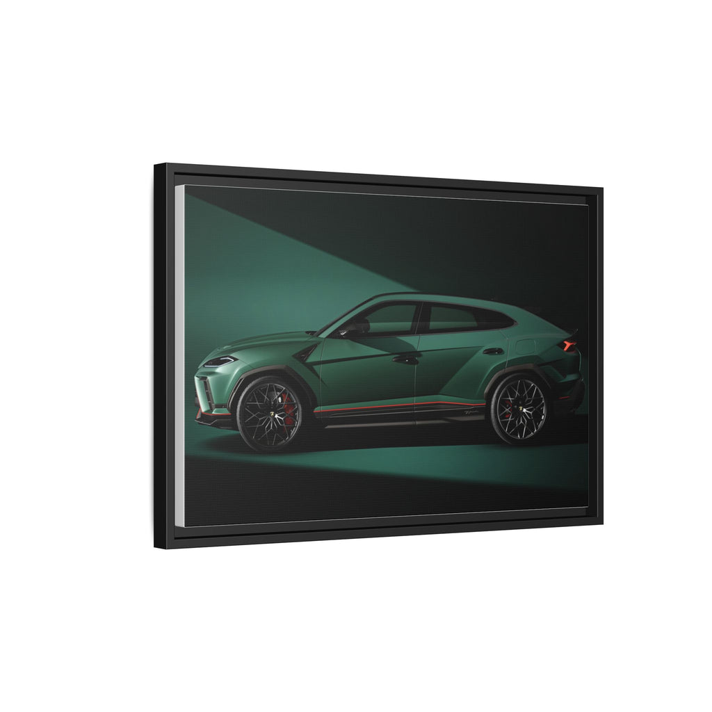 Framed Matte Canvas Print — Emerald Sports SUV Wall Art