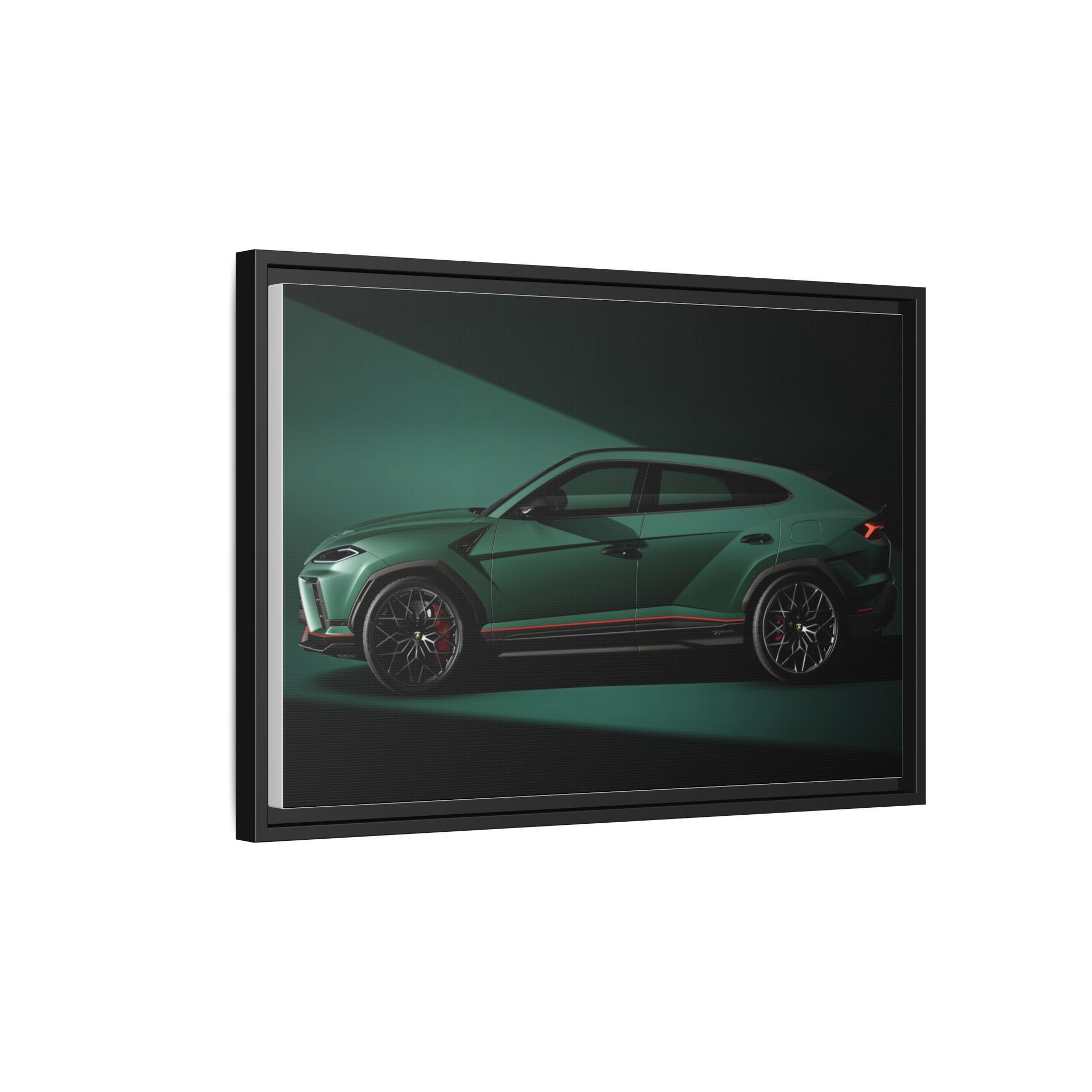 Framed Matte Canvas Print — Emerald Sports SUV Wall Art