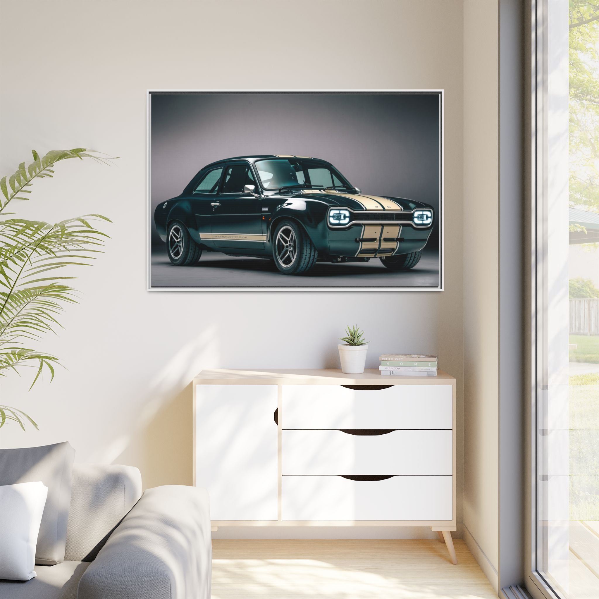 Framed Matte Canvas – Classic Retro Muscle Car Wall Art