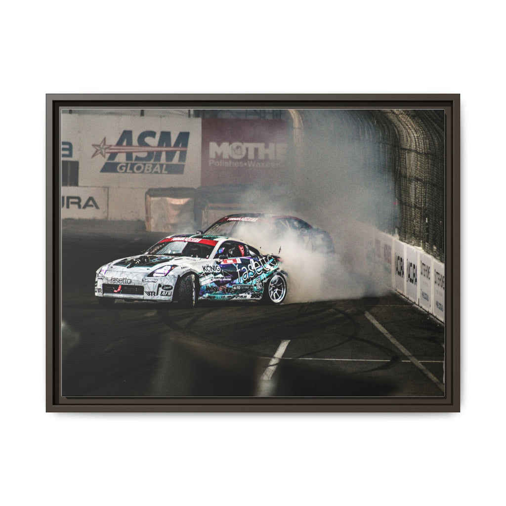 Drift Racing Canvas Print — Framed Matte Automotive Wall Art