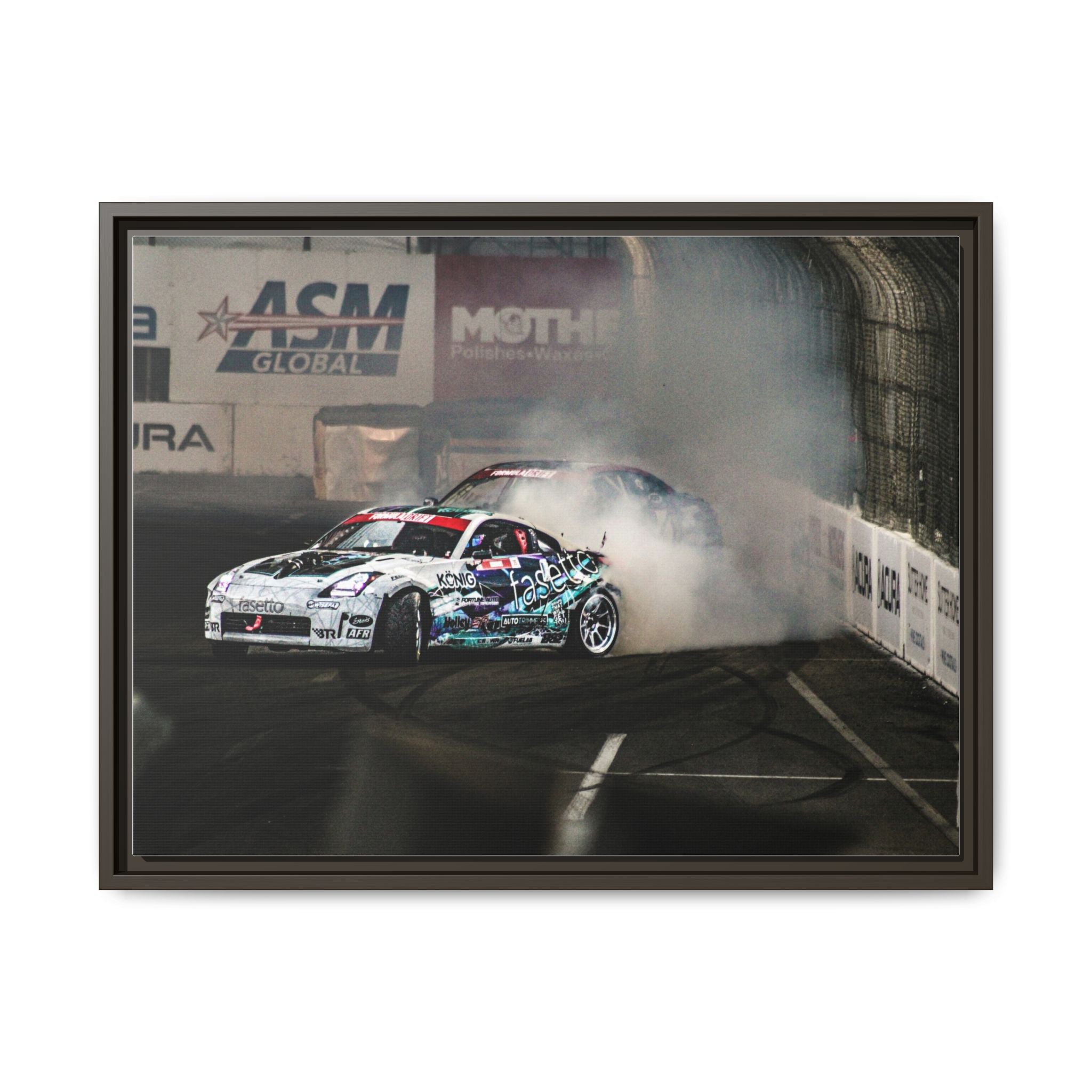 Drift Racing Canvas Print — Framed Matte Automotive Wall Art