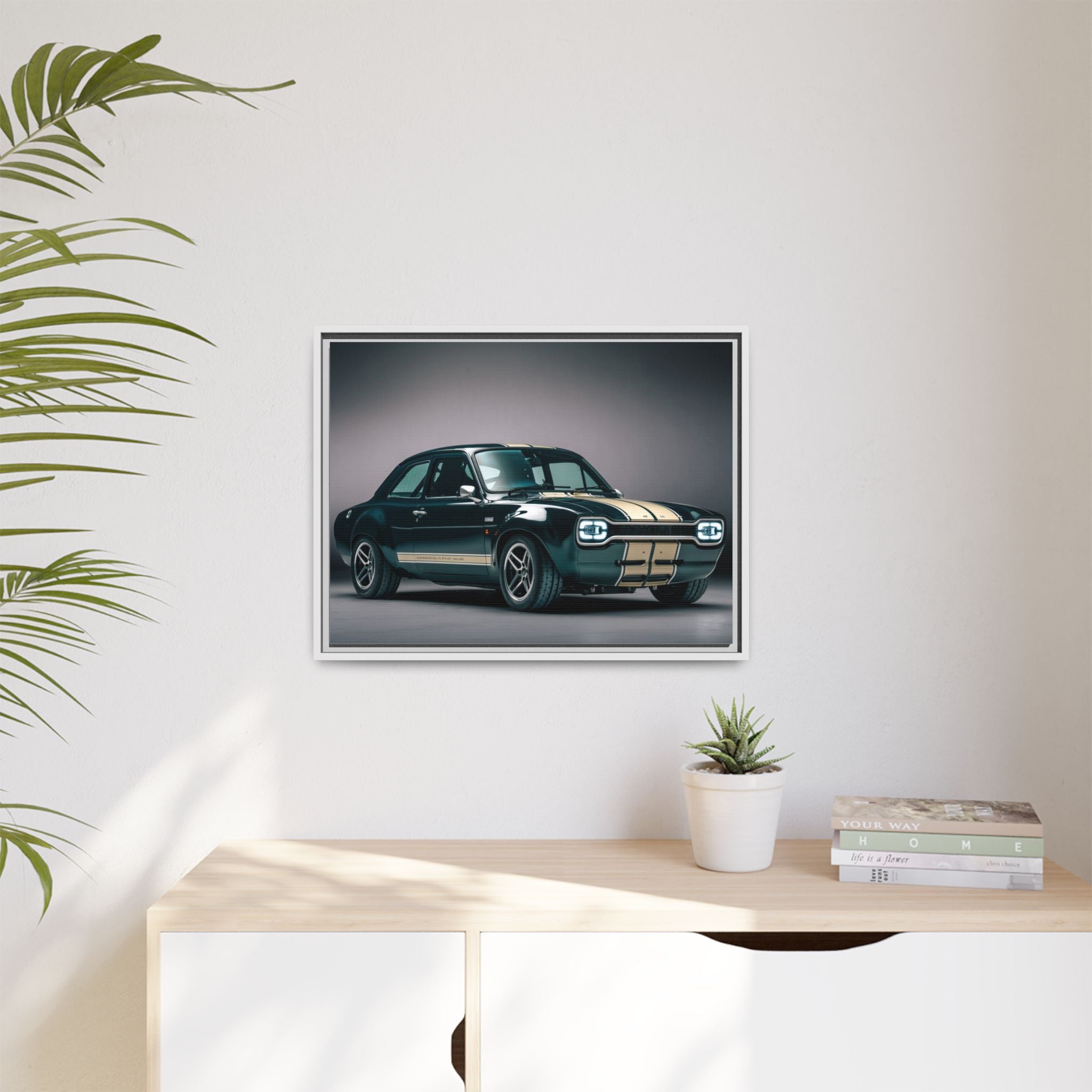 Framed Matte Canvas – Classic Retro Muscle Car Wall Art