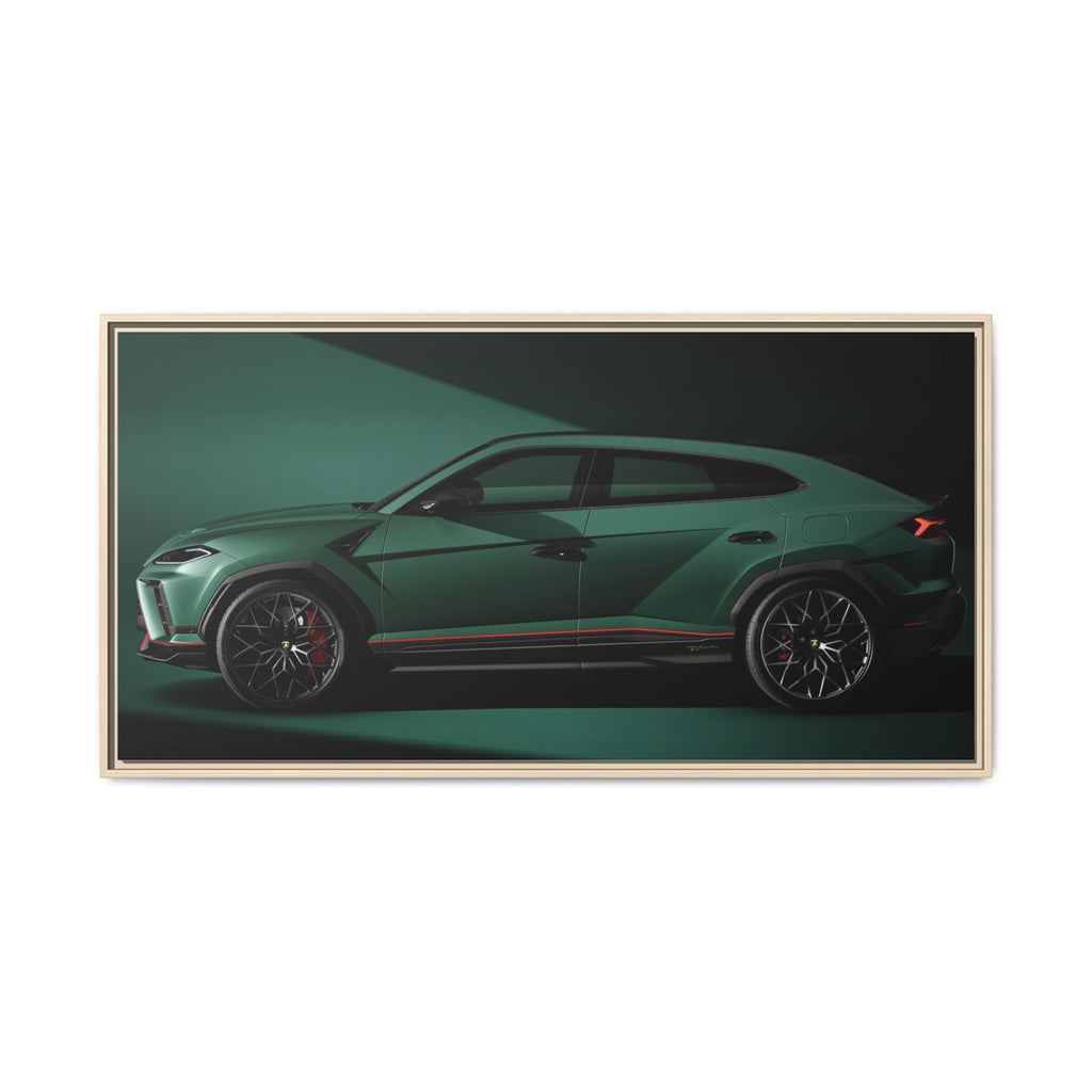 Framed Matte Canvas Print — Emerald Sports SUV Wall Art
