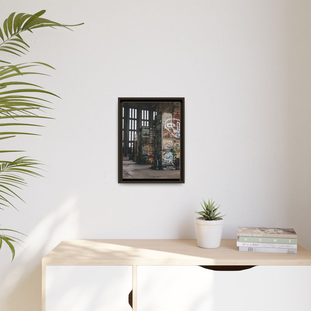 Urban Graffiti Ruins Matte Framed Canvas