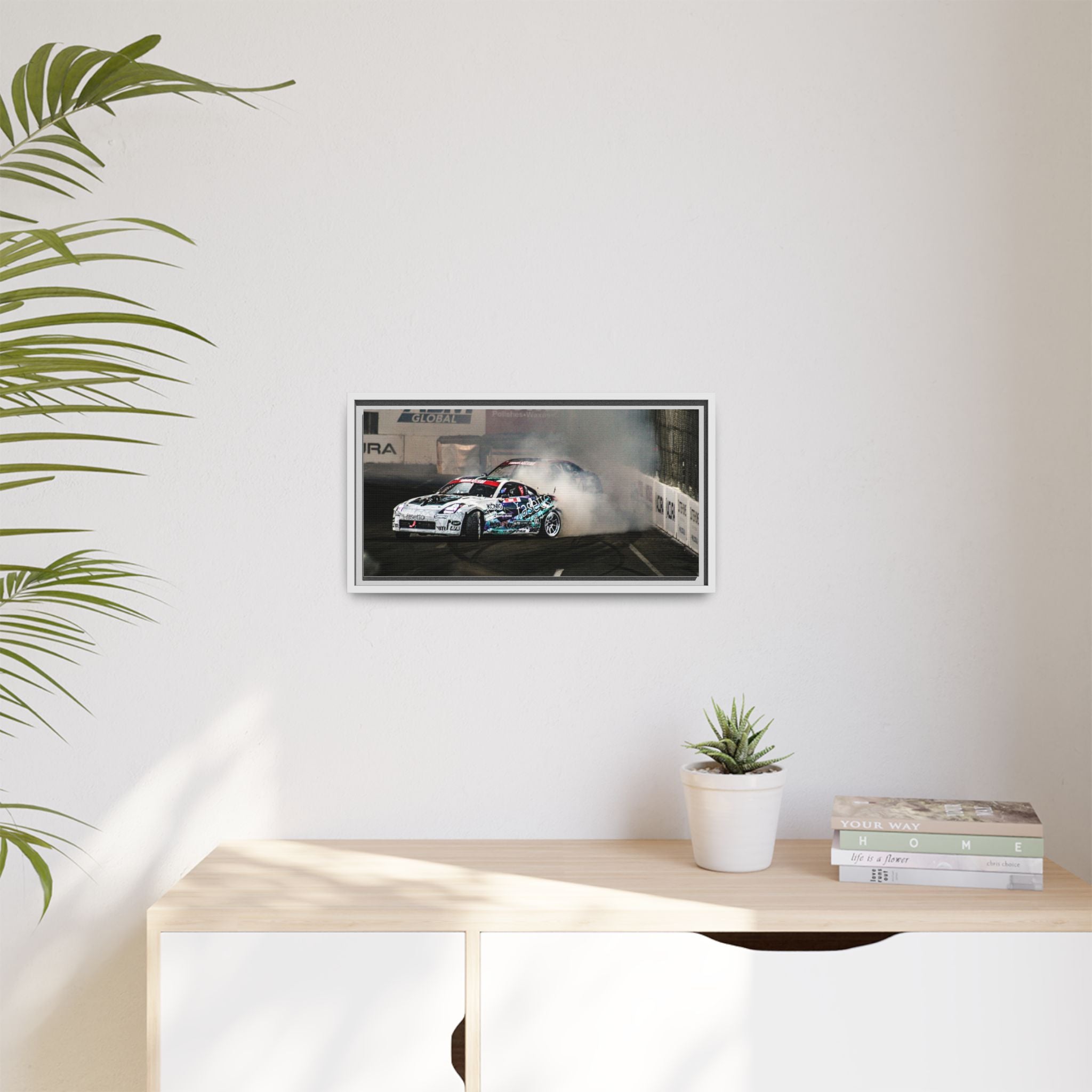 Drift Racing Canvas Print — Framed Matte Automotive Wall Art