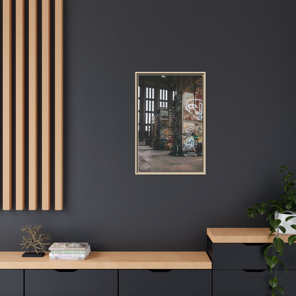 Urban Graffiti Ruins Matte Framed Canvas