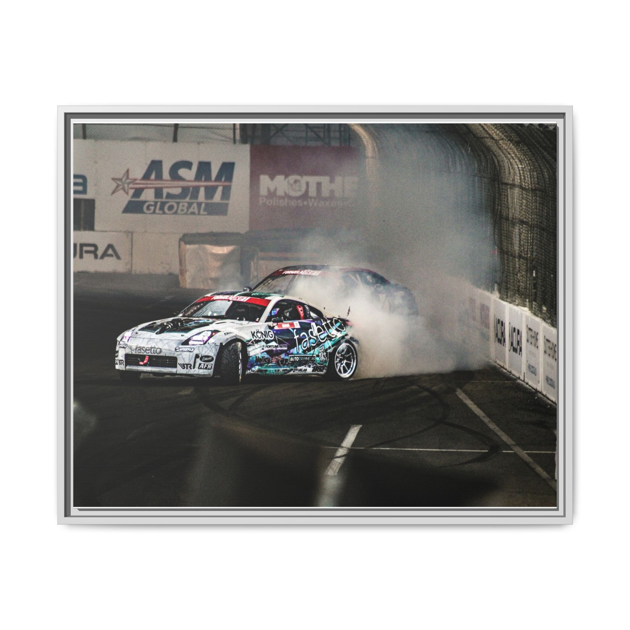 Drift Racing Canvas Print — Framed Matte Automotive Wall Art