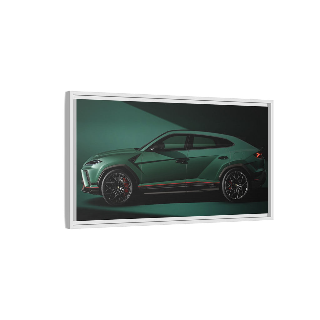 Framed Matte Canvas Print — Emerald Sports SUV Wall Art