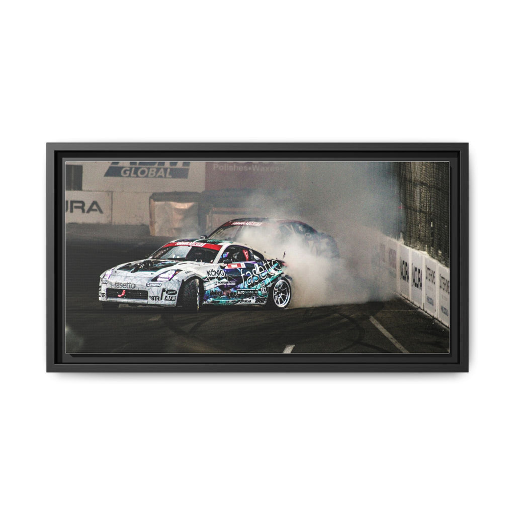 Drift Racing Canvas Print — Framed Matte Automotive Wall Art