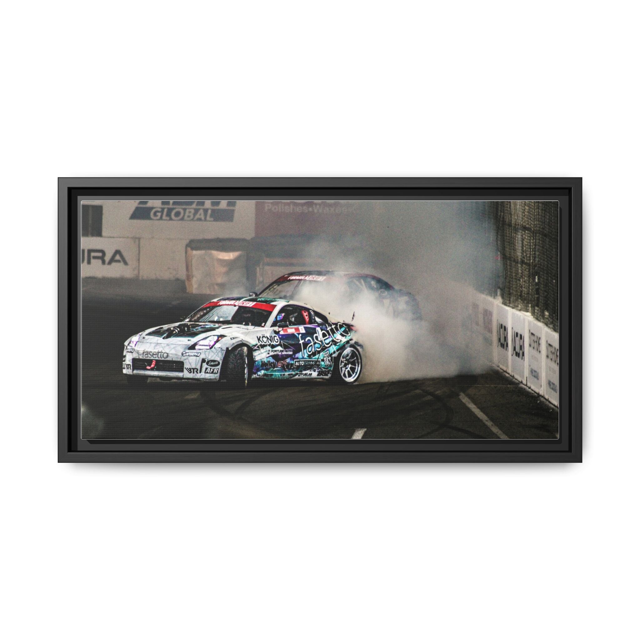 Drift Racing Canvas Print — Framed Matte Automotive Wall Art
