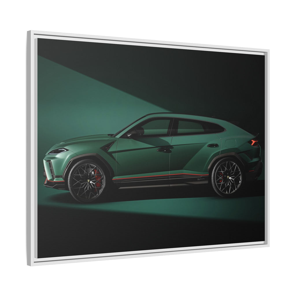 Framed Matte Canvas Print — Emerald Sports SUV Wall Art
