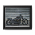 Framed Matte Canvas Motorcycle Print — Black Bobber Wall Art